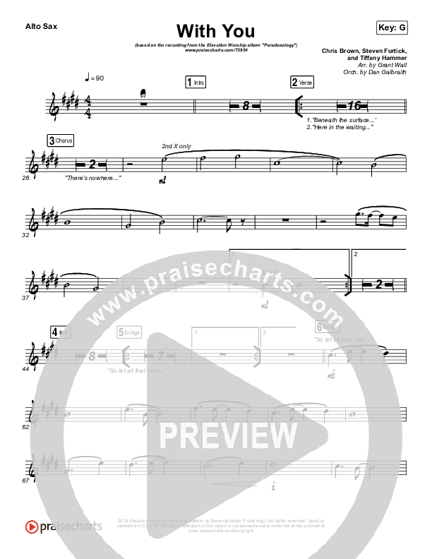 With You (Paradoxology) Alto Sax (Elevation Worship)