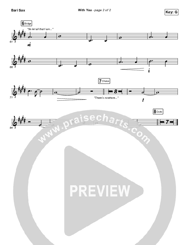 With You (Paradoxology) Bari Sax (Elevation Worship)