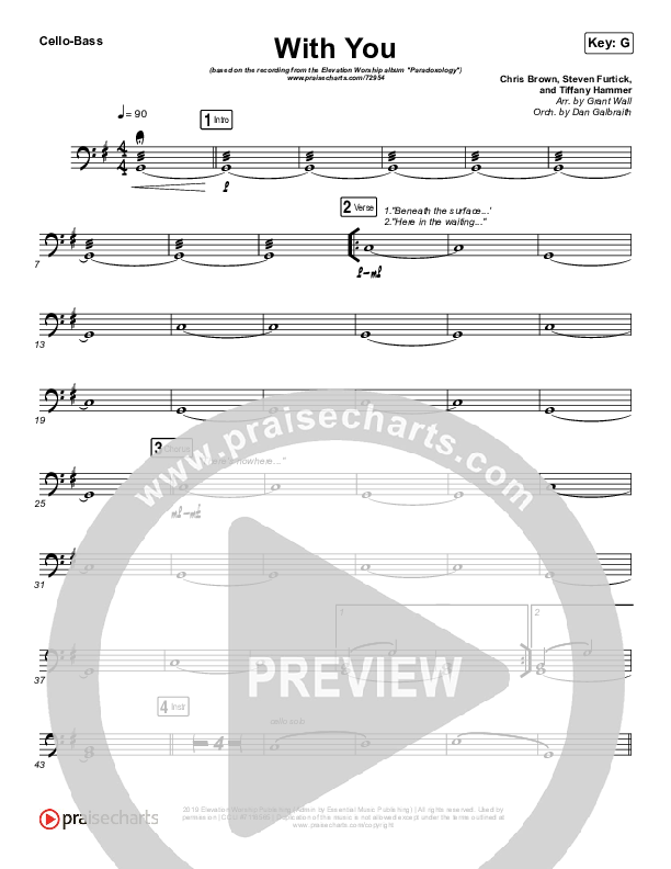 With You (Paradoxology) Cello/Bass (Elevation Worship)