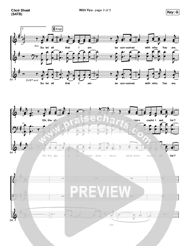 With You (Paradoxology) Choir Sheet (SATB) (Elevation Worship)