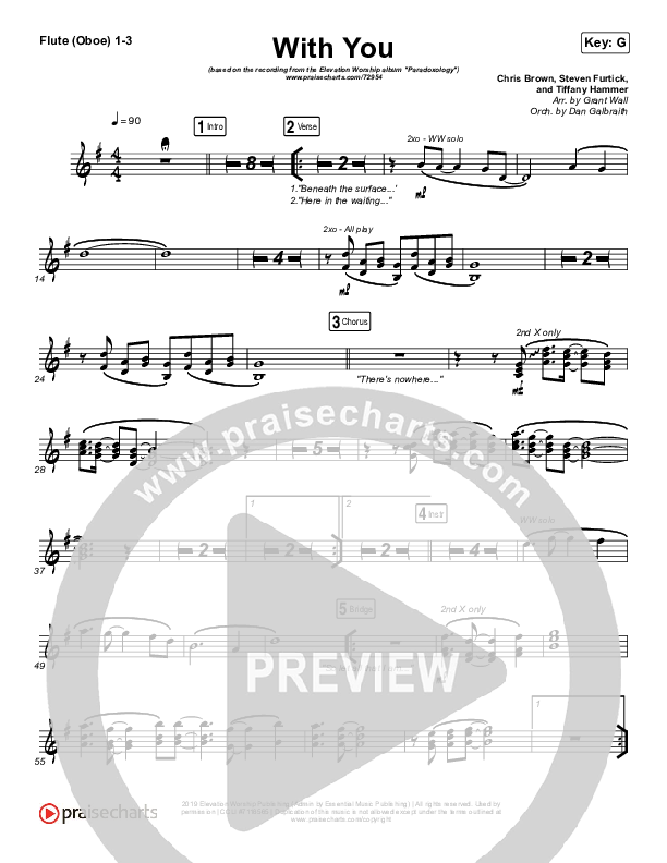 With You (Paradoxology) Flute/Oboe 1/2/3 (Elevation Worship)
