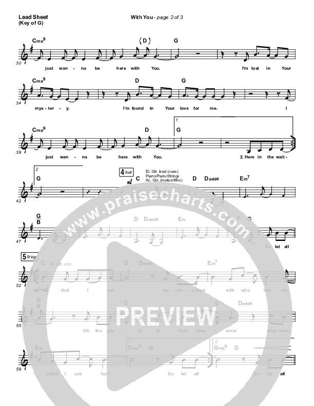 With You (Paradoxology) Lead Sheet (Melody) (Elevation Worship)