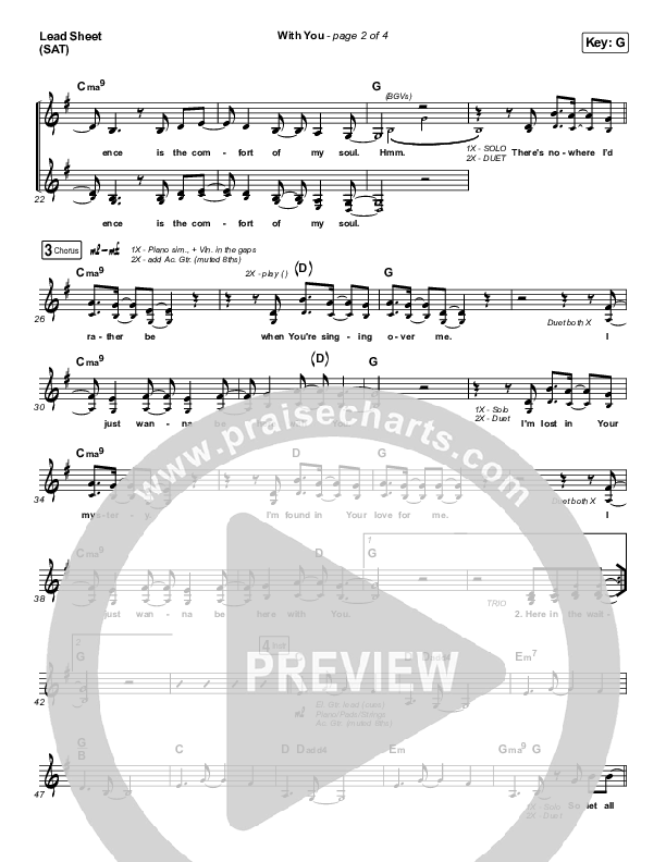 With You (Paradoxology) Lead Sheet (SAT) (Elevation Worship)