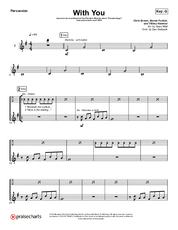 With You (Paradoxology) Percussion (Elevation Worship)