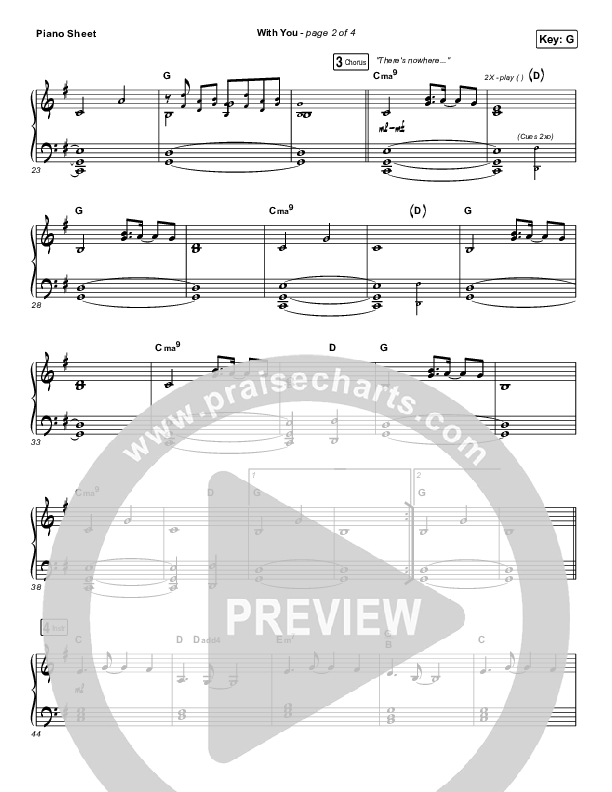 With You (Paradoxology) Piano Sheet (Elevation Worship)