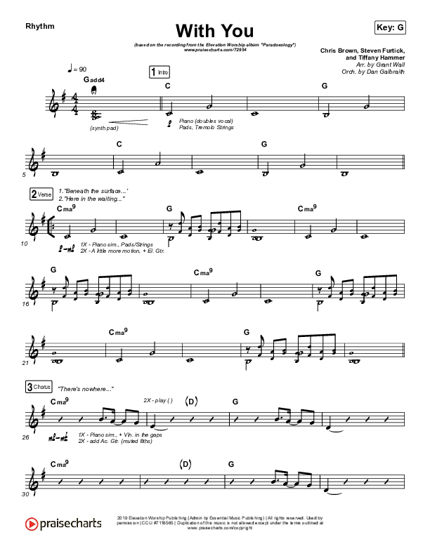 With You (Paradoxology) Rhythm Chart (Elevation Worship)