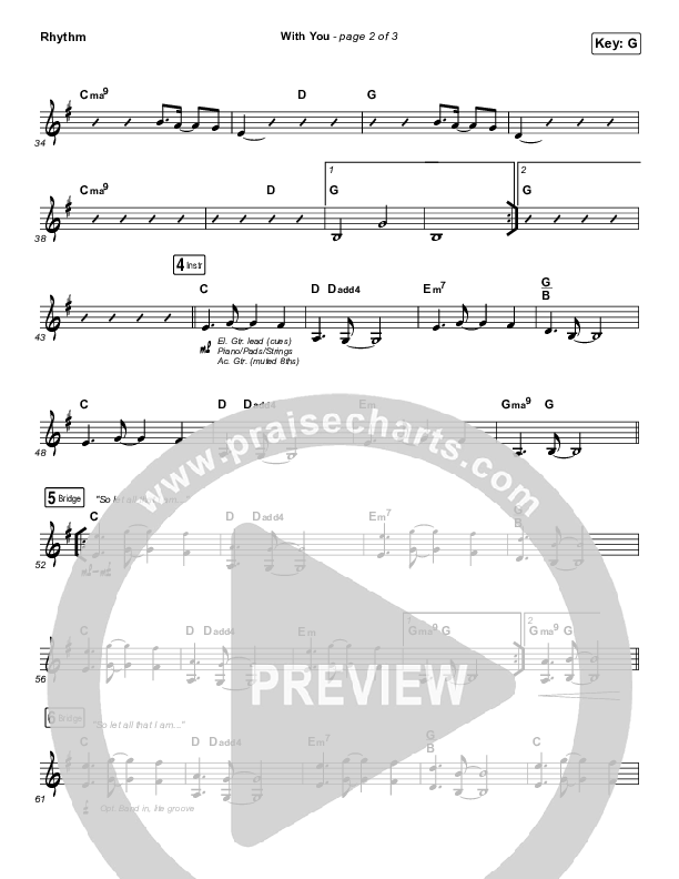 With You (Paradoxology) Rhythm Chart (Elevation Worship)