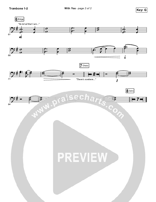 With You (Paradoxology) Trombone 1/2 (Elevation Worship)