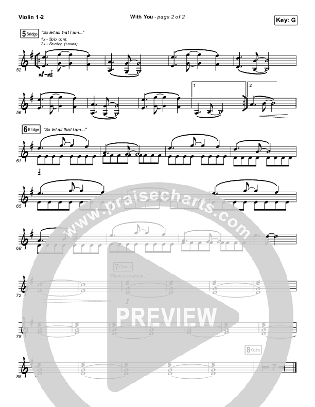 With You (Paradoxology) Violin 1/2 (Elevation Worship)