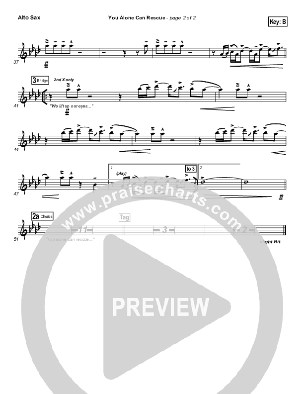 You Alone Can Rescue Alto Sax (Matt Redman)