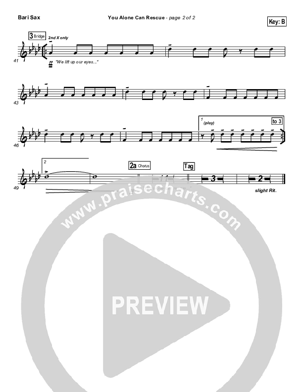 You Alone Can Rescue Bari Sax (Matt Redman)