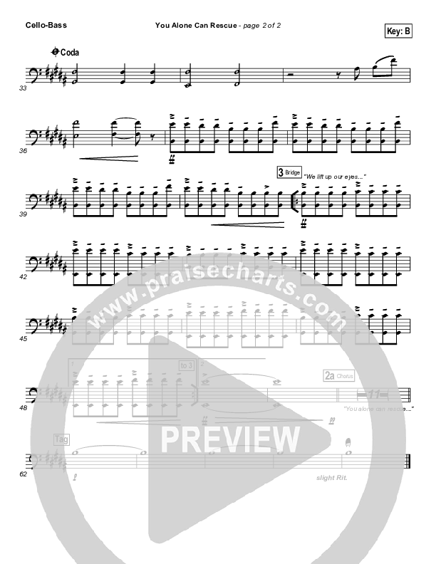 You Alone Can Rescue Cello/Bass (Matt Redman)