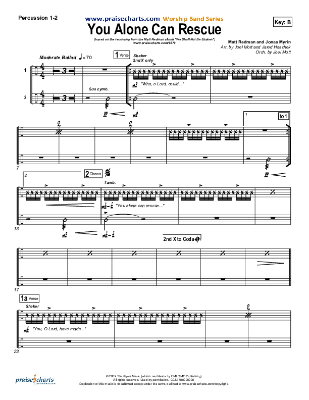 You Alone Can Rescue Percussion 1/2 (Matt Redman)