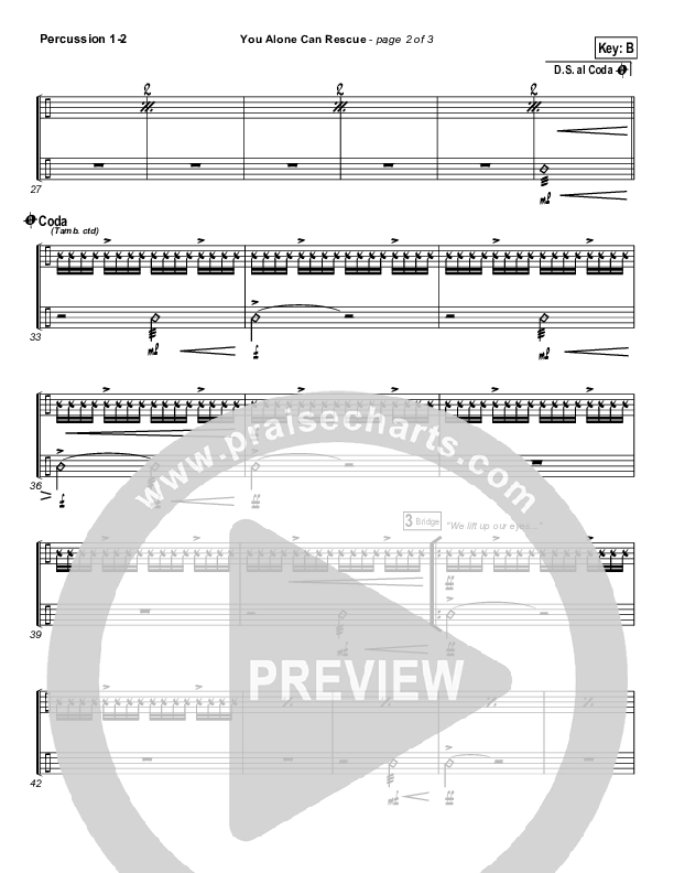 You Alone Can Rescue Percussion 1/2 (Matt Redman)