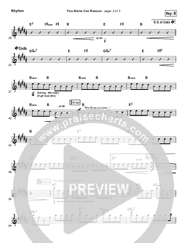 You Alone Can Rescue Rhythm Chart (Matt Redman)