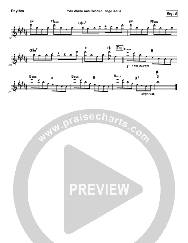 You Alone Can Rescue Rhythm Chart (Matt Redman)