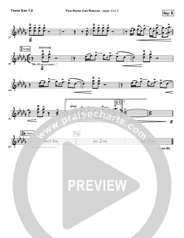 You Alone Can Rescue Tenor Sax 1/2 (Matt Redman)