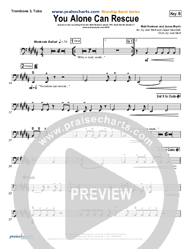 You Alone Can Rescue Trombone 3/Tuba (Matt Redman)