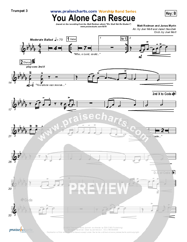 You Alone Can Rescue Trumpet 3 (Matt Redman)