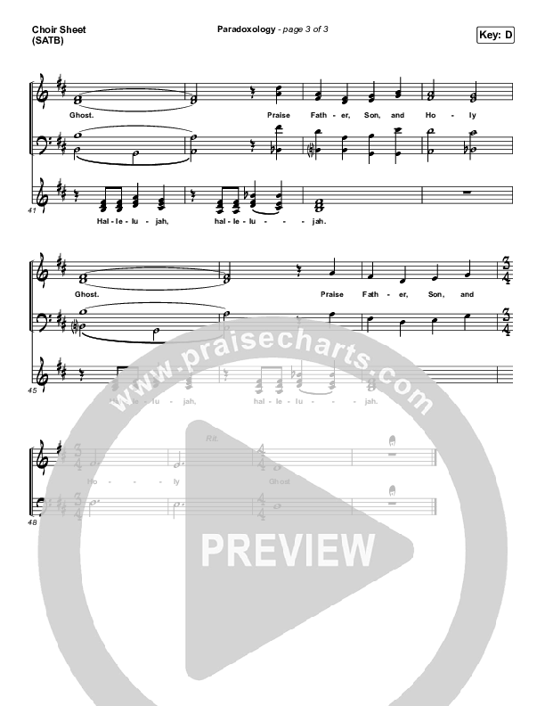 Paradoxology Choir Sheet (SATB) (Elevation Worship)
