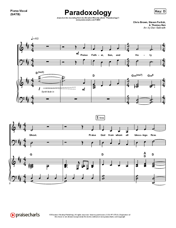 Paradoxology Piano/Vocal (SATB) (Elevation Worship)