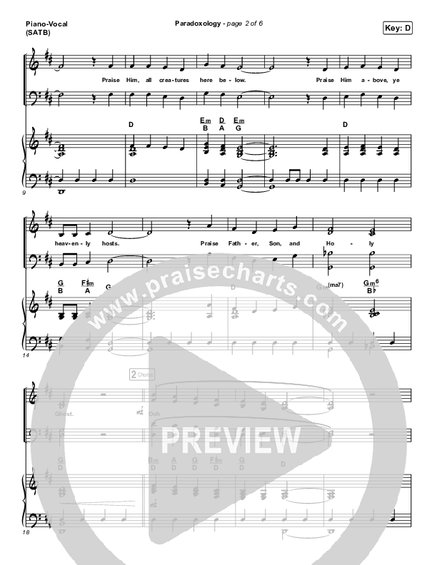 Paradoxology Piano/Vocal (SATB) (Elevation Worship)