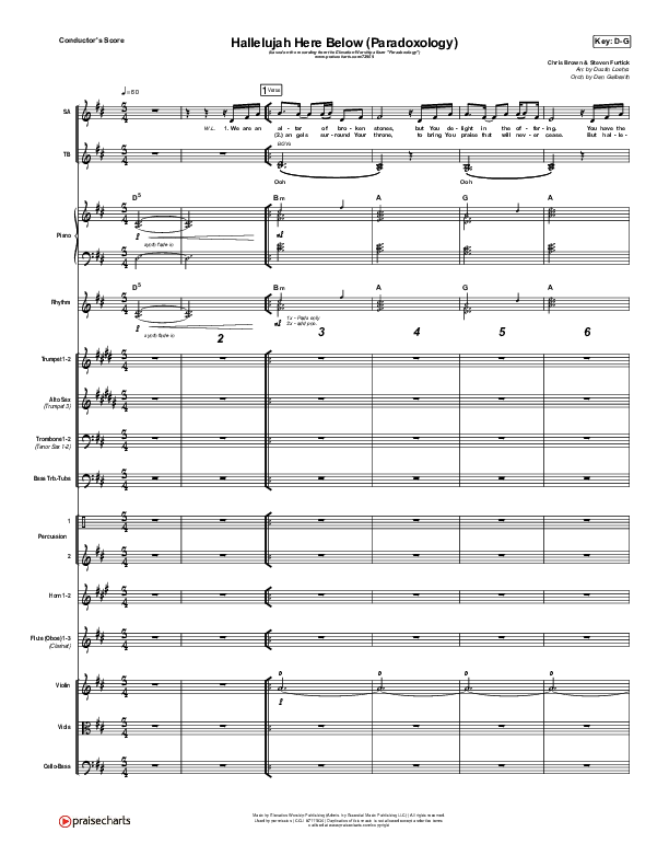 Hallelujah Here Below (Paradoxology) Conductor's Score (Elevation Worship / Steffany Gretzinger)
