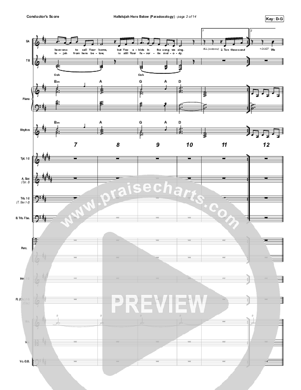Hallelujah Here Below (Paradoxology) Conductor's Score (Elevation Worship / Steffany Gretzinger)