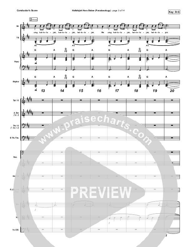 Hallelujah Here Below (Paradoxology) Conductor's Score (Elevation Worship / Steffany Gretzinger)