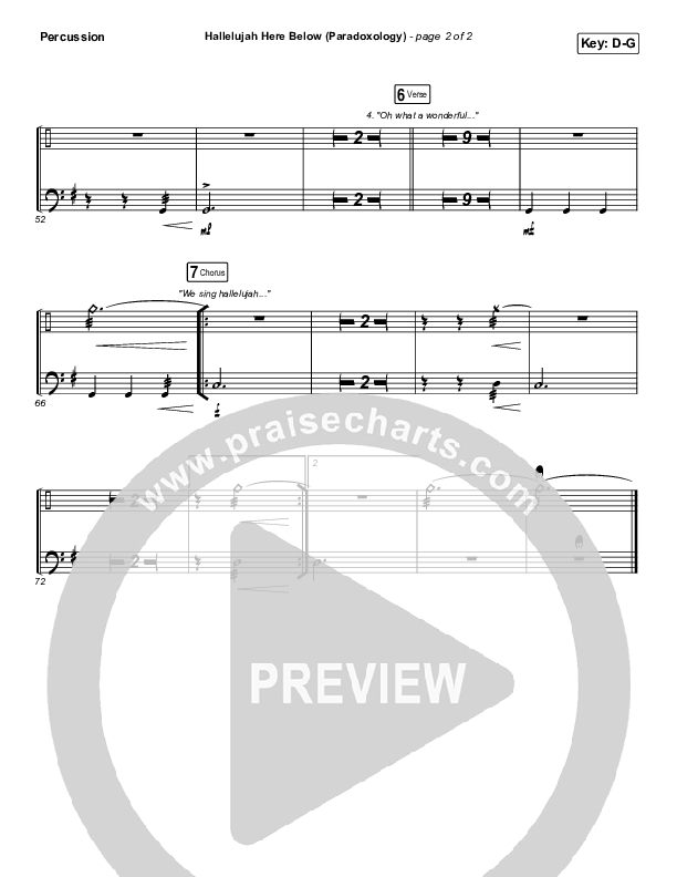 Hallelujah Here Below (Paradoxology) Percussion (Elevation Worship / Steffany Gretzinger)