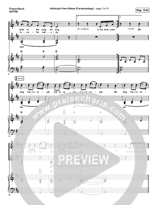 Hallelujah Here Below (Paradoxology) Piano/Vocal Pack (Elevation Worship / Steffany Gretzinger)