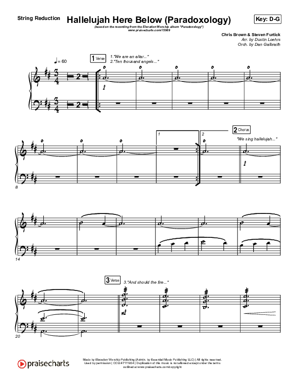 Hallelujah Here Below (Paradoxology) String Pack (Elevation Worship / Steffany Gretzinger)