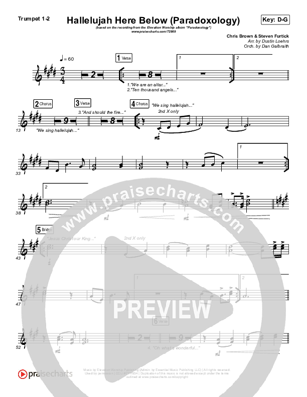 Hallelujah Here Below (Paradoxology) Brass Pack (Elevation Worship / Steffany Gretzinger)