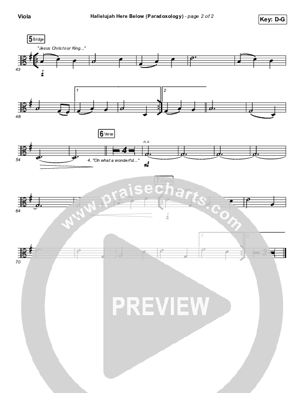 Hallelujah Here Below (Paradoxology) Viola (Elevation Worship / Steffany Gretzinger)