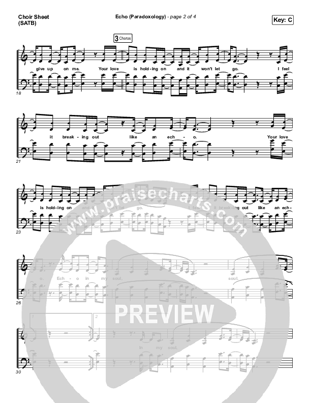 Echo (Paradoxology) Choir Sheet (SATB) (Elevation Worship)