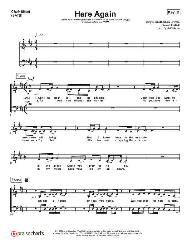 Here Again (Paradoxology) Choir Sheet (SATB) (Elevation Worship)