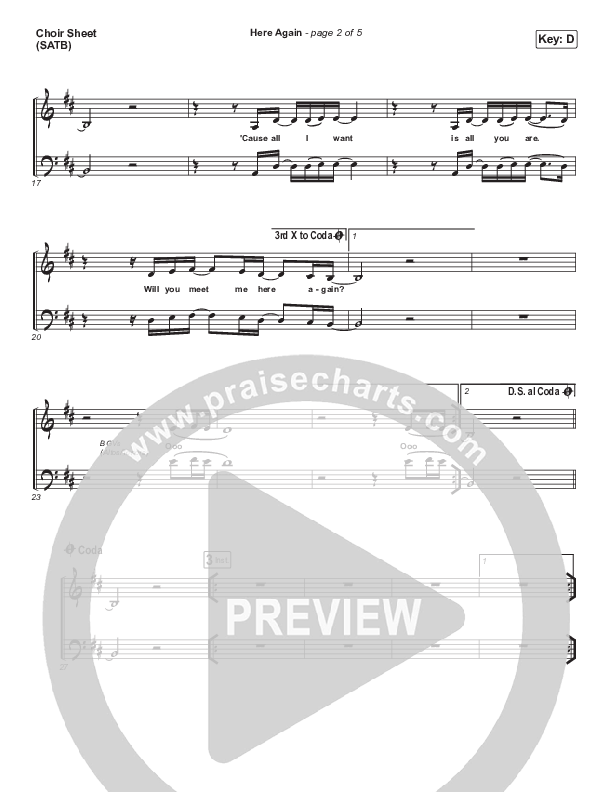 Here Again (Paradoxology) Choir Sheet (SATB) (Elevation Worship)