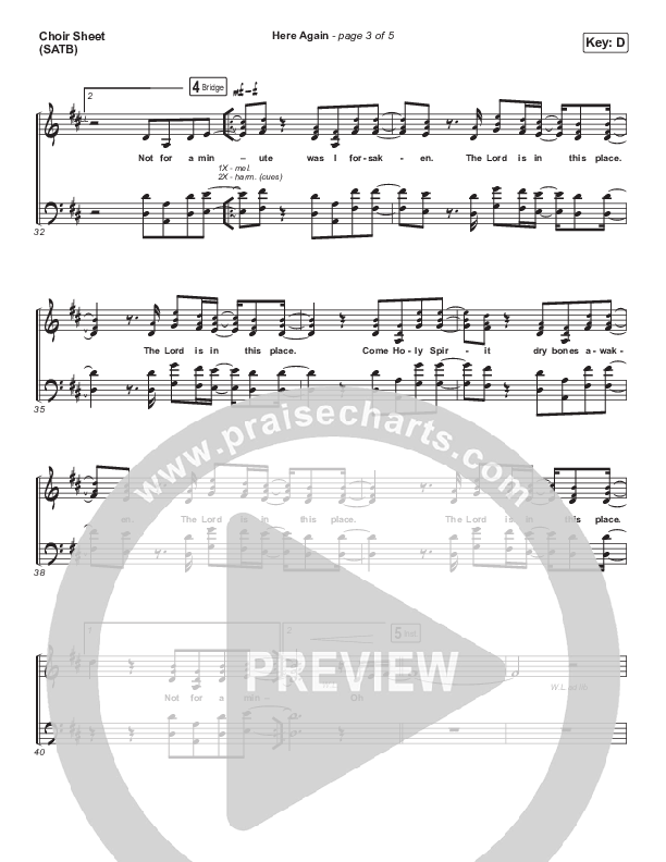Here Again (Paradoxology) Choir Sheet (SATB) (Elevation Worship)