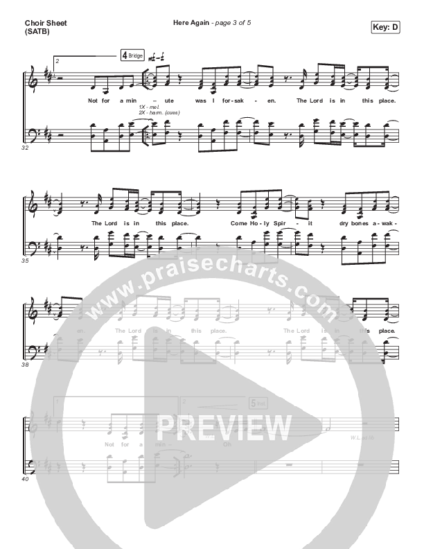 Here Again (Paradoxology) Choir Sheet (SATB) (Elevation Worship)