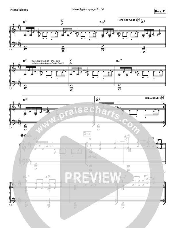 Here Again (Paradoxology) Piano Sheet (Elevation Worship)