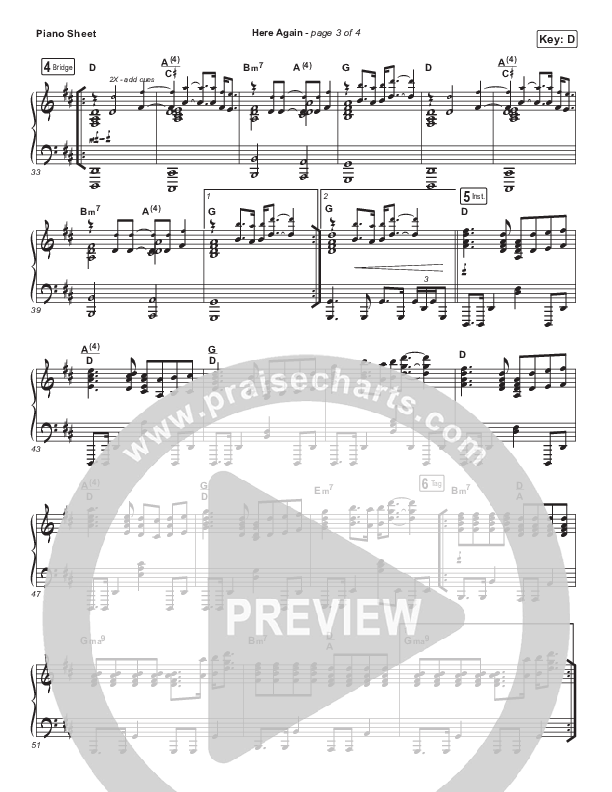 Here Again (Paradoxology) Piano Sheet (Elevation Worship)