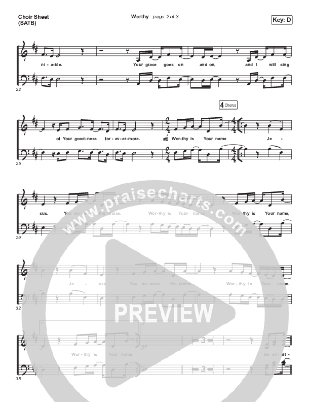 Worthy (Paradoxology) Choir Vocals (SATB) (Elevation Worship)