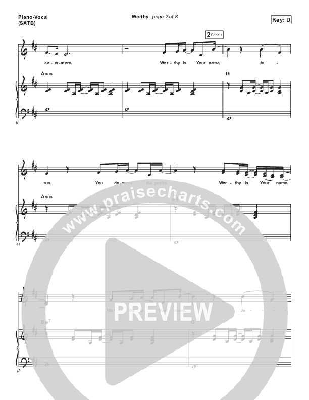 Worthy (Paradoxology) Piano/Vocal (SATB) (Elevation Worship)