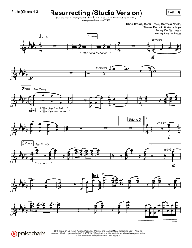 Resurrecting (Studio) Flute/Oboe 1/2/3 (Elevation Worship)