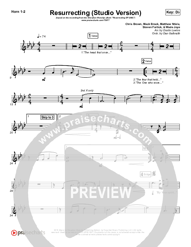 Resurrecting (Studio) French Horn 1/2 (Elevation Worship)