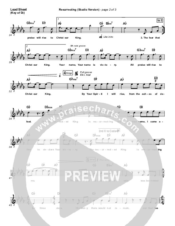 Resurrecting (Studio) Lead Sheet (Melody) (Elevation Worship)