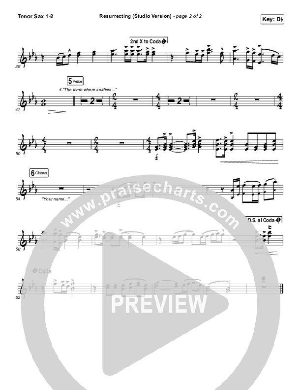 Resurrecting (Studio) Tenor Sax 1/2 (Elevation Worship)