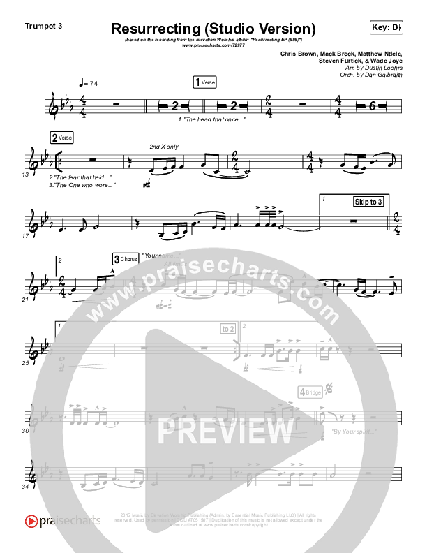 Resurrecting (Studio) Trumpet 3 (Elevation Worship)