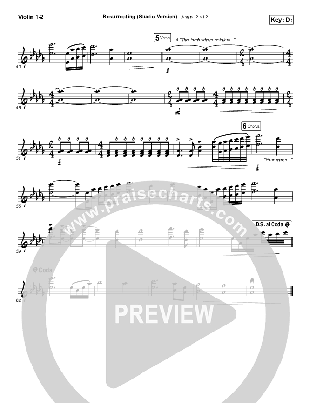 Resurrecting (Studio) Violin 1/2 (Elevation Worship)