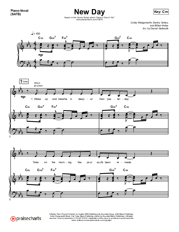New Day Piano/Vocal & Lead (Danny Gokey)